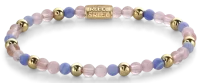Bracelet made of gemstones in purple, pink, and gold with...