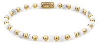 Bracelet made of 4mm Howlite and gold-colored stones with...
