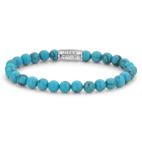 Bracelet made of 6mm turquoise gemstones with stainless...