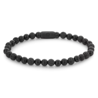 Bracelet made of 6mm black natural stone with black...