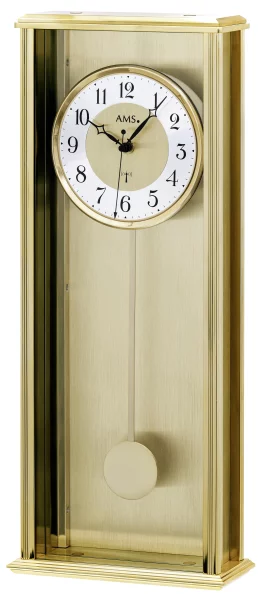 AMS Radio Pendulum Wall Clock 5281 - Metal Case Aluminum