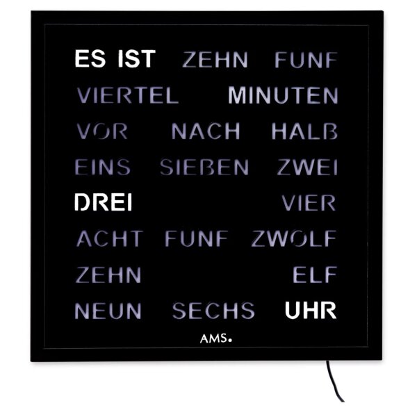 AMS Quartz Wall Clock 1265 - Lacquered Metal Case