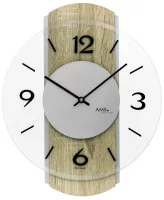 AMS Quartz Wall Clock 9706 - Sonoma Wood Case with...