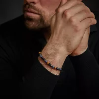 Bracelet made of 6mm Sodalite, yellow Tigers Eye, blue...