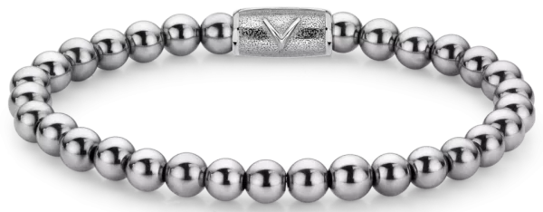 Bracelet made from 6mm hematite stones with stainless steel clasp - Rebel&Rose Model: RR-6DV01-S-M