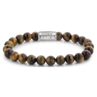 Bracelet made of 8mm Tiger Eye stones with stainless...