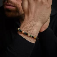 Bracelet made of 8mm gemstones from Rhyolite,...