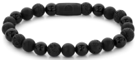 Bracelet made of 8mm black gemstones with black steel...