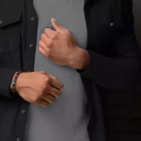 Bracelet made of 8mm colorful natural stones with...