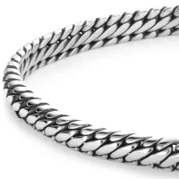 Bracelet made of 7mm thick silver - Rebel&Rose Model: RR-BR028-S-L