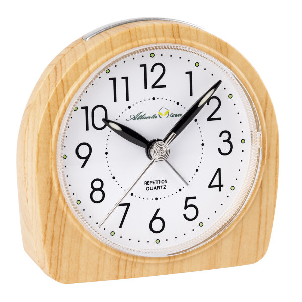 Analog alarm clock made from renewable raw materials – Atlanta model: 2507/30