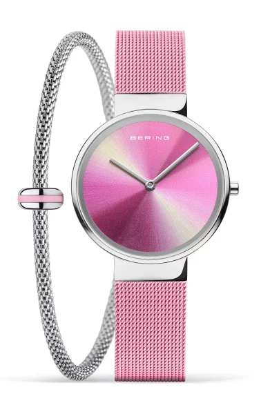 Damenuhr Sunrayzifferblatt Set mit Armband Bering Modell 19031999GWP