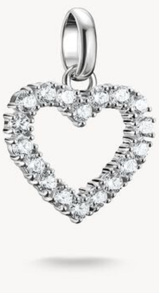 Charm-Anhänger, Herz mit Edelsteinen besetzt aus Silber - Thomas Sabo Modell: CC1237-051-14