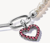 Charm-Anhänger, Herz mit lila Edelsteinen besetzt aus Silber - Thomas Sabo Modell: CC1237-639-10