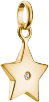 Charm-Anhänger, Stern mit weißem Edelstein,...
