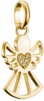 Charm-Anhänger, Engel mit Herzgravur und Edelsteinen...