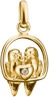 Thomas Sabo Charm-Anhänger, Lovebirds, aus Silber, vergoldet