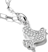 Thomas Sabo Charm-Anhänger, Friedenstaube mit weißen Edelsteinen, aus Silber