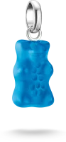 Charm-Anhänger, Goldbär aus Glas, in blau, aus...
