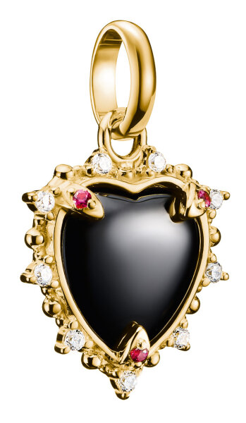 Thomas Sabo Charm-Anhänger Vintage-Herz schwarz Connect vergoldet