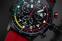 Mens watch black with red silicone strap – Vostok Europe Model: VK68-592C775
