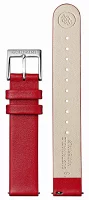Ladies watch red with vegan grape leather strap – Mondaine model: MLE.33110.LCV