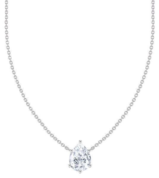 Chain made of 925 sterling silver with teardrop-shaped pendant with white zirconia stone, Thomas Sabo, Model: KE2213-051-14-L45V