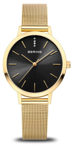 Womens Watch in Gold-Colored Stainless Steel with Mesh Band, Bering Model: 13434-332