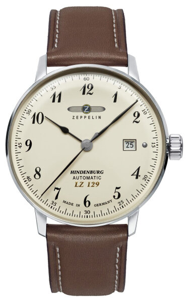 Automatic Watch Made of Stainless Steel with Beige Dial, Zeppelin Hindenburg LZ129, Model: 8056-5