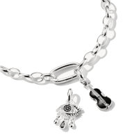 Charm-Anhänger aus geschwärztem 925er Recycling-Silber mit Cello-Motiv und weißem Zirkonia, Thomas Sabo Wednesday Modell: CC1312-691-11