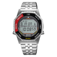 Herren Digitaluhr, Edelstahl-Retro-Design mit...