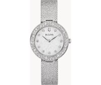 Bulova 96L329 Crystal Phantom Damenuhr - Elegante 30,5mm Edelstahl Quarz 3 ATM