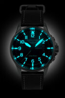 Herrenuhr mit schwarzem Zifferblatt und Automatikwerk -...