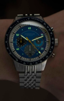 Herrenuhr, Tachymeter 2.0 Mecha-Quartz, blau - Sternglas...