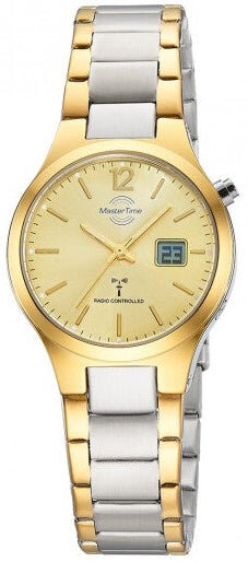 Damen Funkuhr Lady Line Bicolor Gold Gehäuse Gold Zifferblatt - Master Time Modell: MTLA-10915-61M
