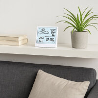 Digitalwecker mit Wettervorhersage und Thermometer Weiß - JVD Modell: SB3347.1