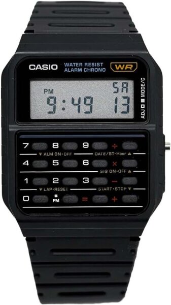 Herren Digitaluhr mit Taschenrechner Schwarz Resin Armband - Casio Modell: CA-53W-1ER