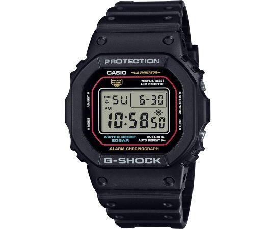 Herrenuhr, G-Shock Kunststoff - schwarzes Zifferblatt - Casio Modell: DW-5600RL-1ER