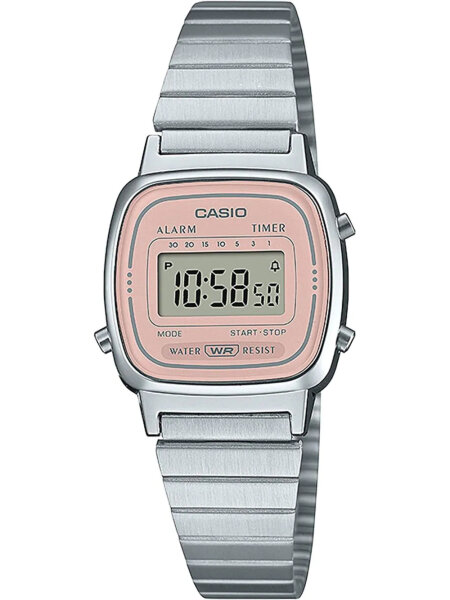 Damenuhr, klassischer Vintage-Look, pinkes Zifferblatt - Casio Modell: LA670WEA-4A2EF