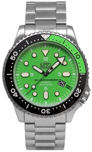 Herrenuhr, Automatik aus Edelstahl - Grünes Zifferblatt - Ruhla Modell: 1958M-4