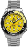 Herrenuhr, Automatik-Taucheruhr aus Edelstahl- Gelb - UMF...