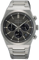 Herrenuhr, Chronograph Edelstahl - Schwarzes Blatt -...