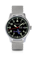 Herrenuhr, Automatik-Fliegeruhr aus Edelstahl - Schwarzes...