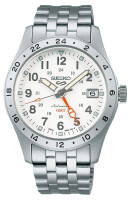 Herrenuhr, Automatikuhr GMT aus Edelstahl - Weißes...