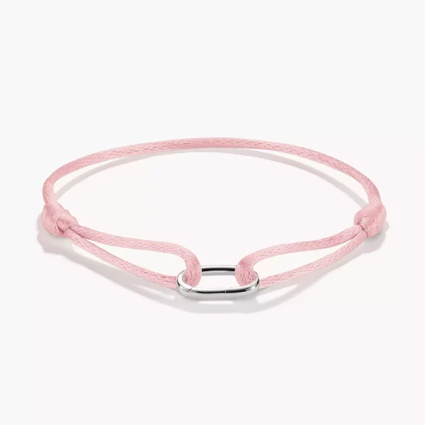 Textilarmband pink Connect Silber