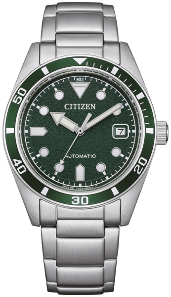 Herrenuhr, Edelstahl-Automatik, Grünes Zifferblatt - Citizen Modell: NJ0220-52X