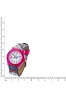 Scout Kinderuhr analog aus der Serie "Crystal" mit rosa/blauem Kunstlederband, Pferde-Motiven und Quarzwerk