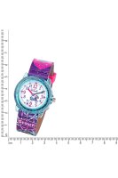 Scout Kinderuhr analog zur Serie Heartbeat und Pony Love lila pinkem Kunstlederband, Pferde-Motiven und Dornschließe