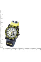 Scout Kinderuhr analog aus der Serie "The IT-Collection" mit gelb grünem Kunstlederband Fußball-Motiven und Quarzwerk