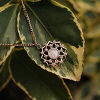 Composition Gem Halskette (Mondstein/Rosé) | Holzkern